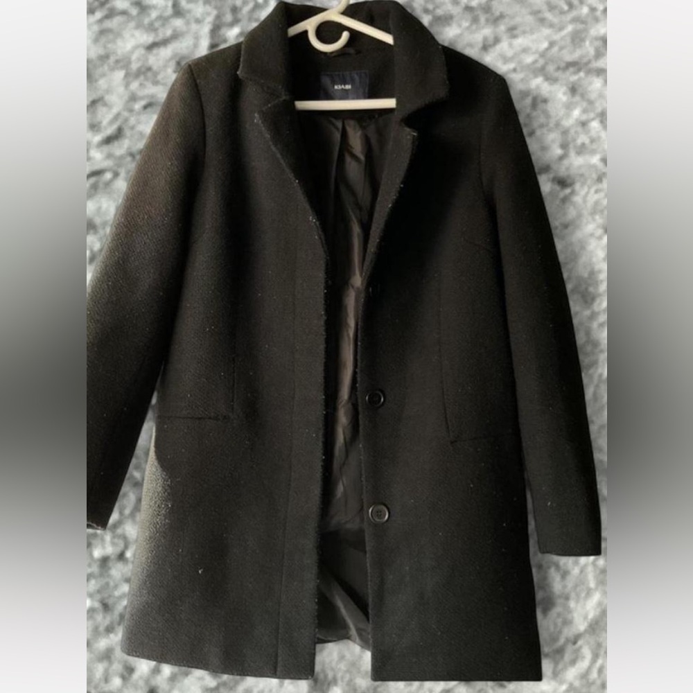 Classic Black Women's Wool-Blend Coat